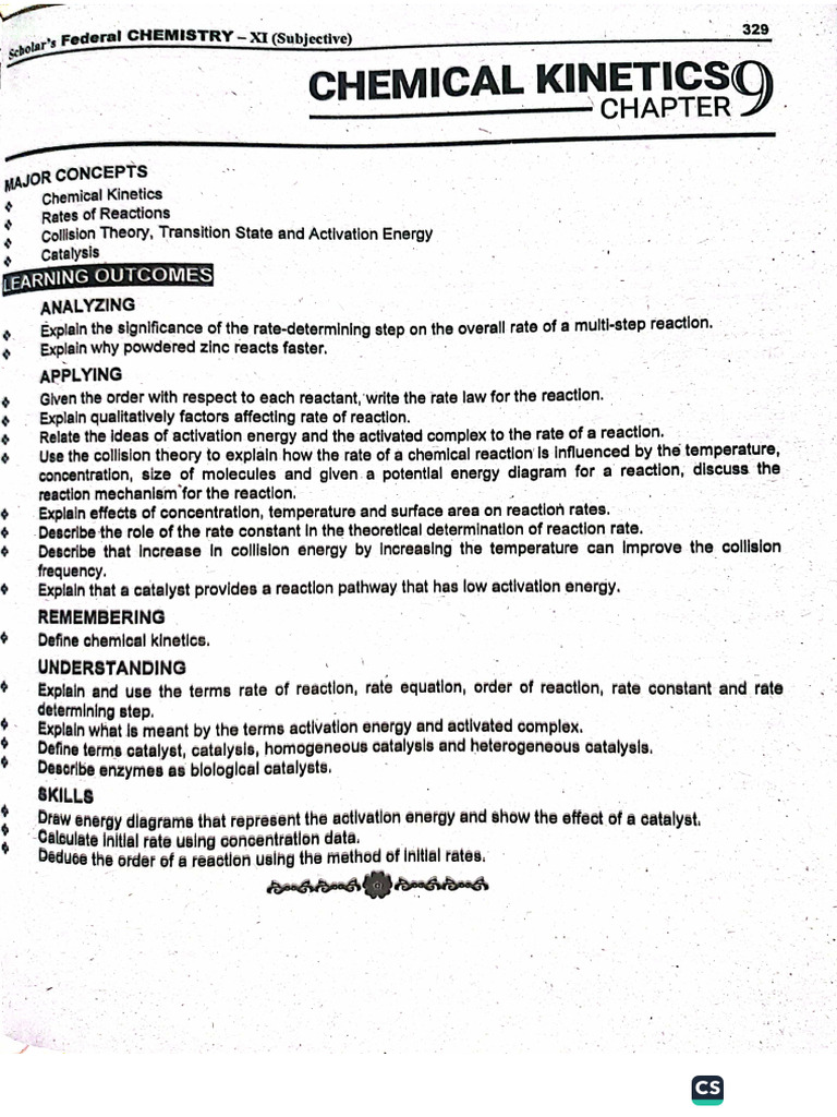 CH 09 Reaction Kinetics Notes | PDF