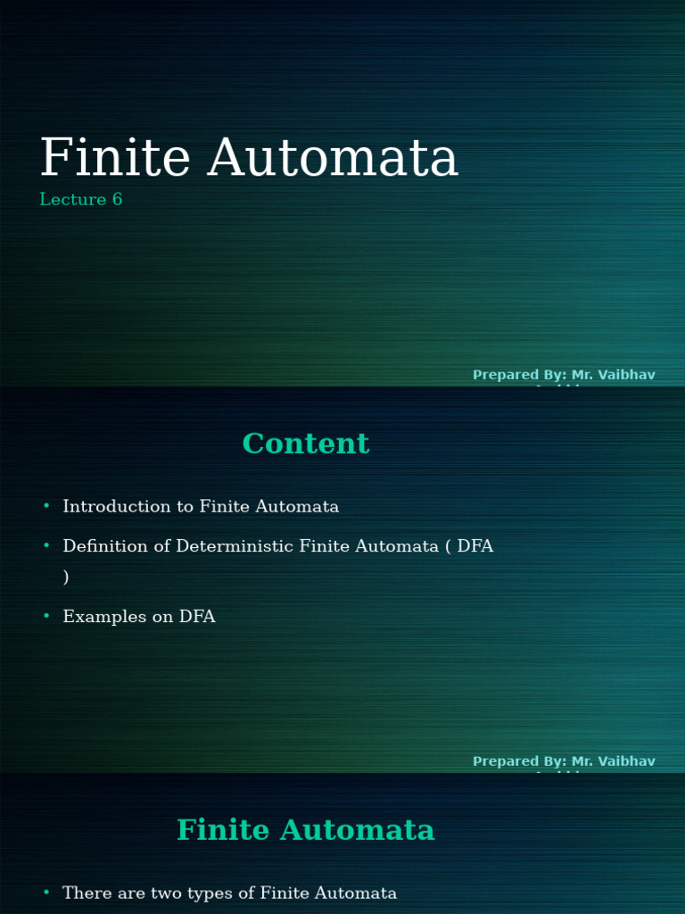 DFA Design and Examples | PDF | String (Computer Science) | Formal Methods