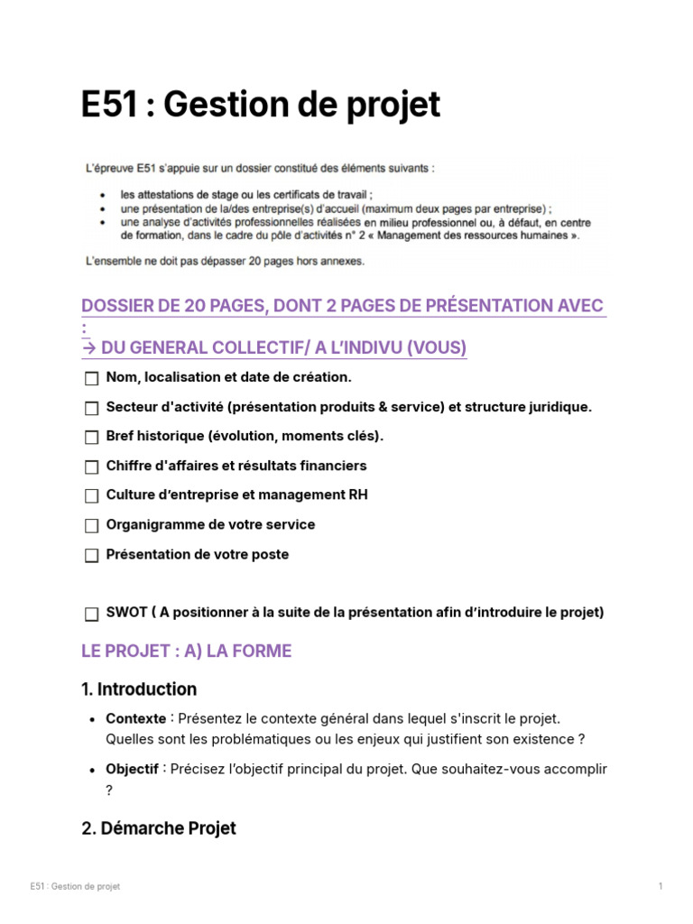 Gestion de Projet : Guide Complet E51 | PDF | Gestion de projet ...