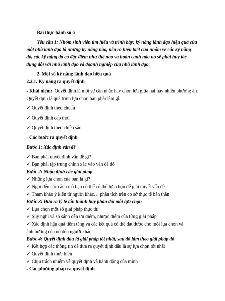 Bài thực hành số 6 - KNLD | PDF