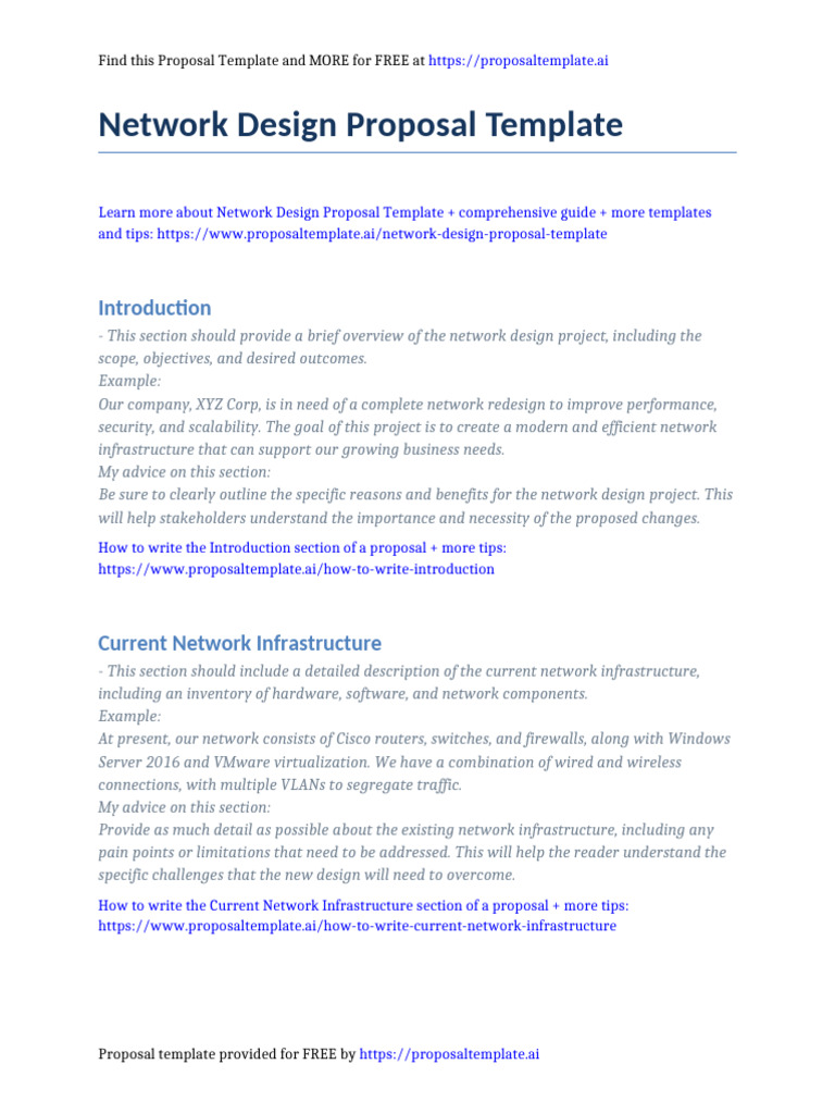 Network Design Proposal Template Guide | PDF | Computer Network ...