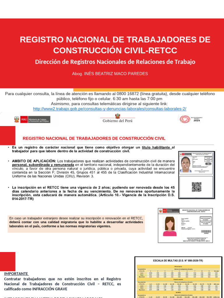 Registro de Trabajadores de Construcción Civil | PDF | Homicidio ...