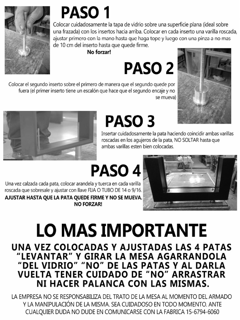 Instructivo Armado Mesa Pata 14 Pdf