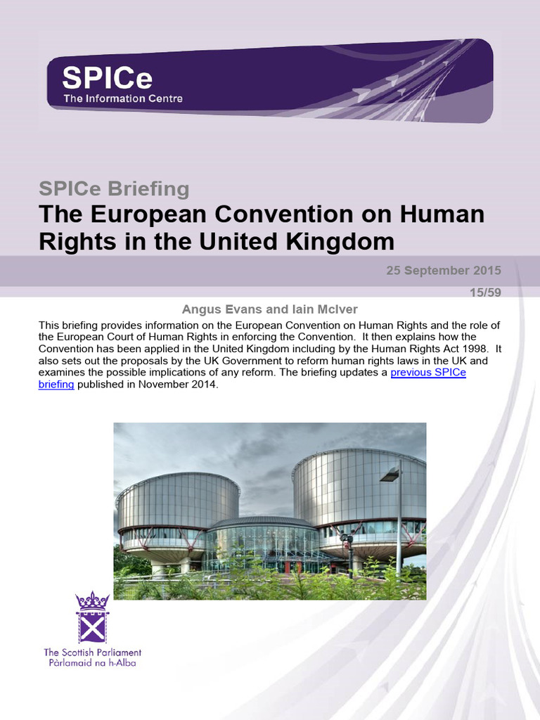 SB 15-59 The European Convention On Human Rights in The United Kingdom ...