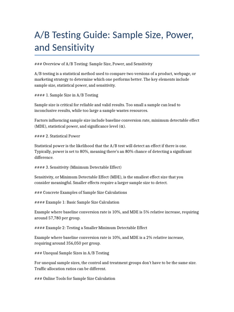 AB Testing Guide | PDF | Career & Growth | Business