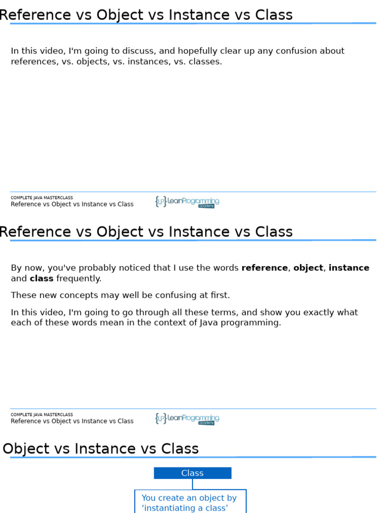 Slides OOP Part 1 Inheritance Reference Vs Object Vs Instance Vs Class ...