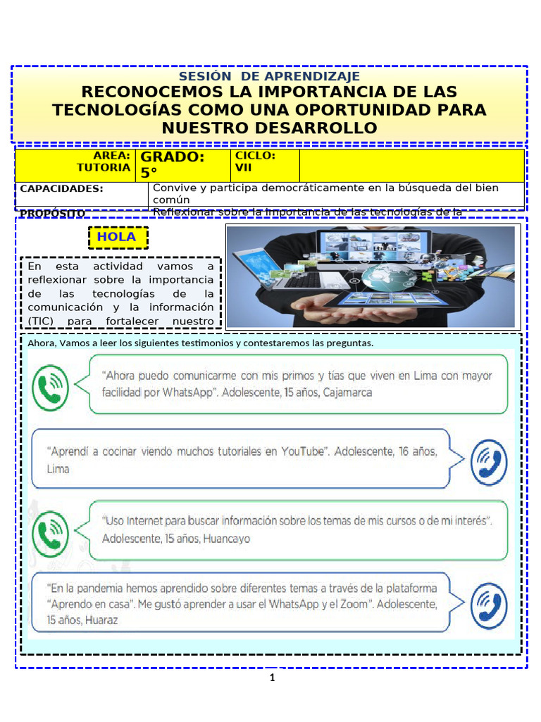 Uso Responsable de las TIC en Niños | PDF | Tecnología de información y ...