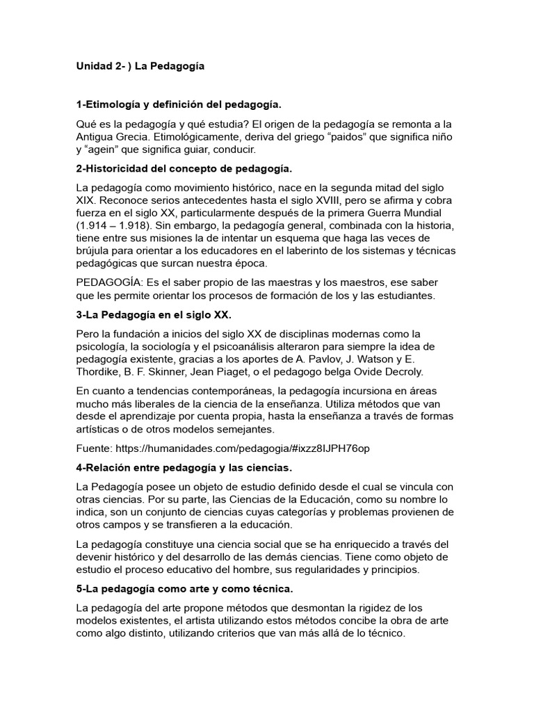 Introducción a la Pedagogía y su Evolución | PDF | Pedagogía | Enseñando