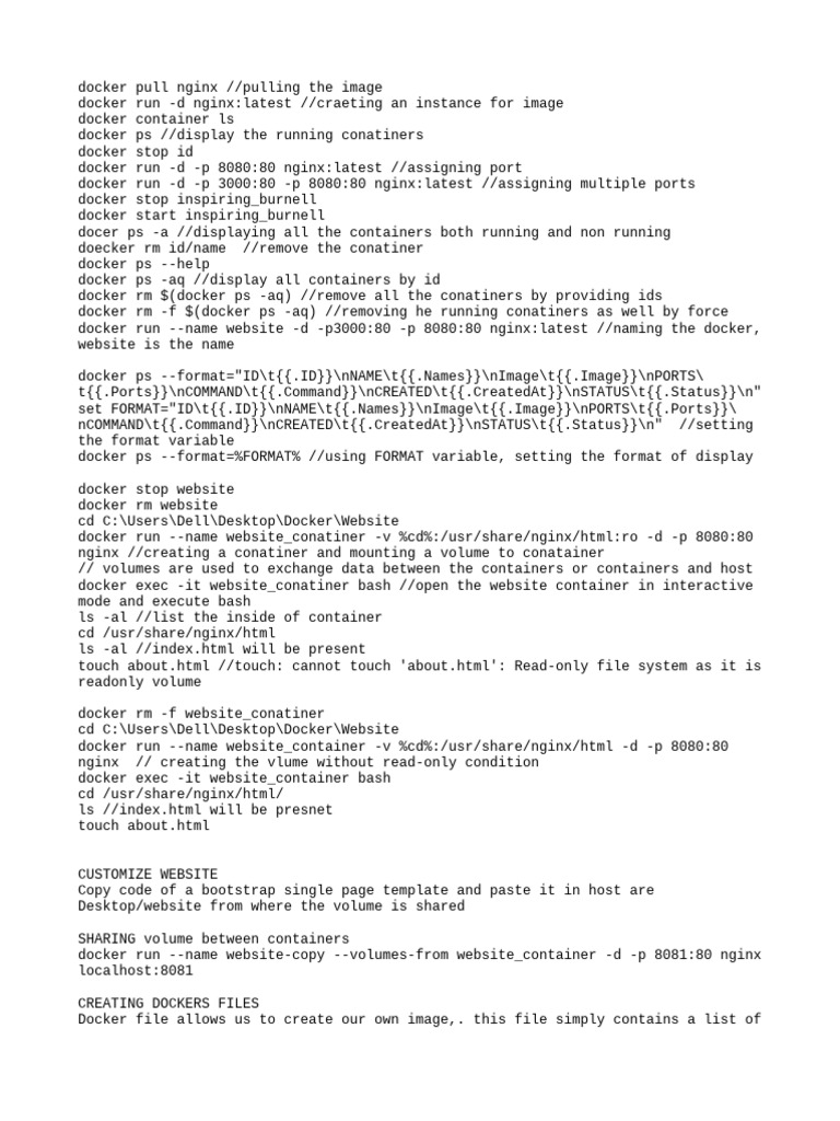 Docker Cmds | PDF | Computing | Utility Software