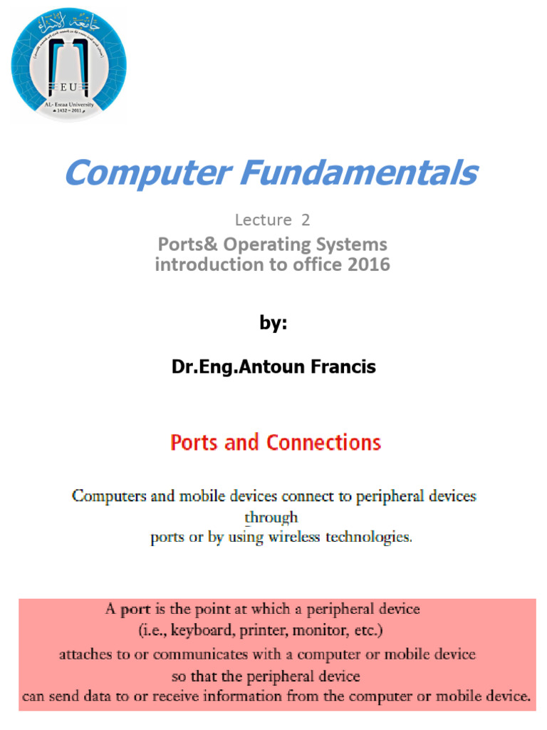 Computer Fundementals_lec2 | PDF