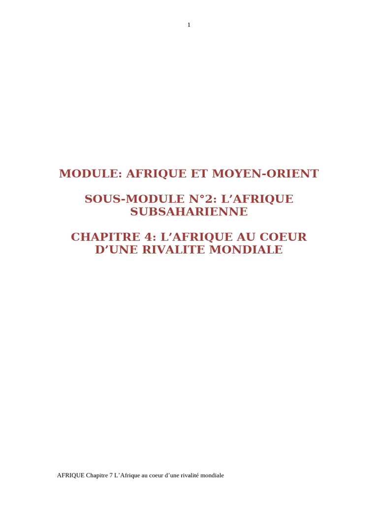 Afrique: Rivalité Mondiale et Influence Économique | PDF | Afrique | Chine