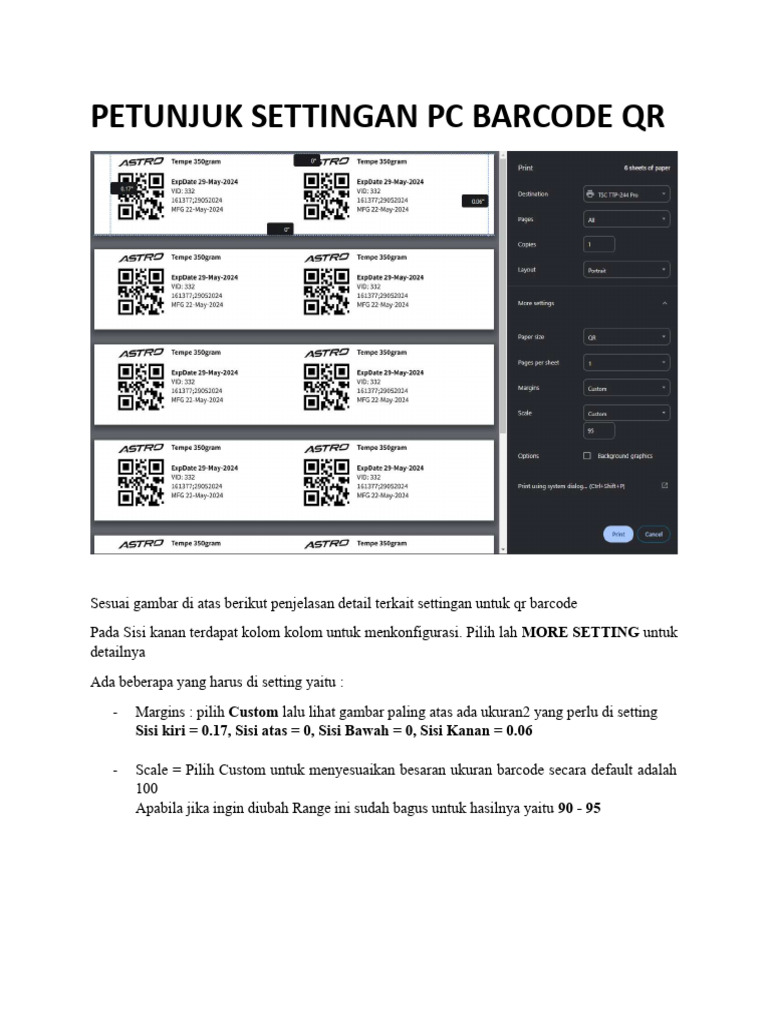 Petunjuk Set Barcode TSC | PDF | Pengelolaan Keuangan & Uang | Komputer