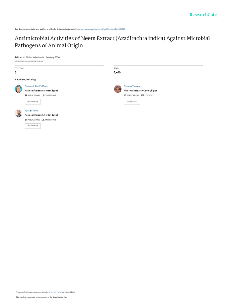 neem | PDF | Antimicrobial | Clinical Medicine