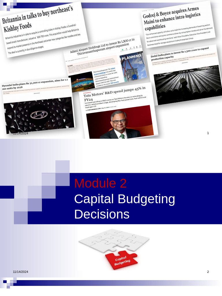 Module 2 Capital Budgeting Decisons | PDF | Capital Budgeting | Net ...