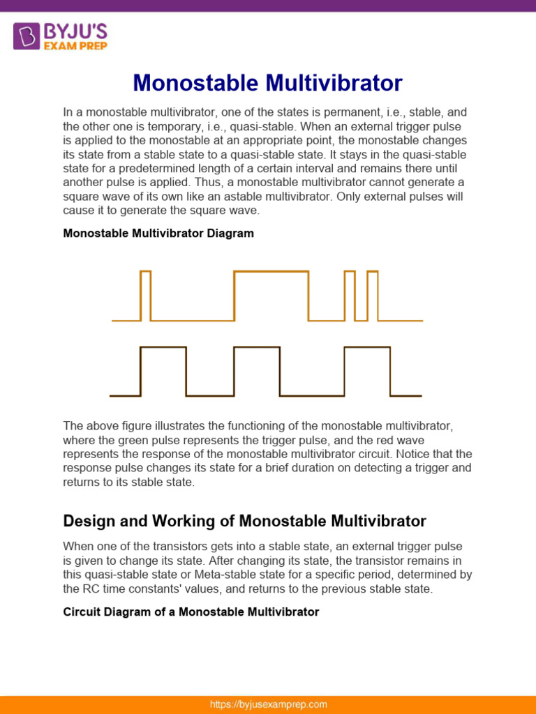 Monostable Multivibrator Gate Notes 57 | PDF | Electrical Engineering ...