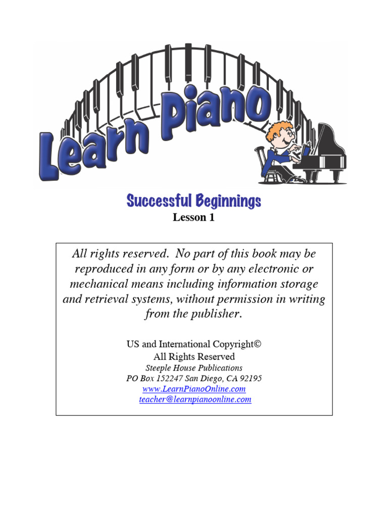 Piano Lesson Level 1 To 5 | PDF | Piano | Clef