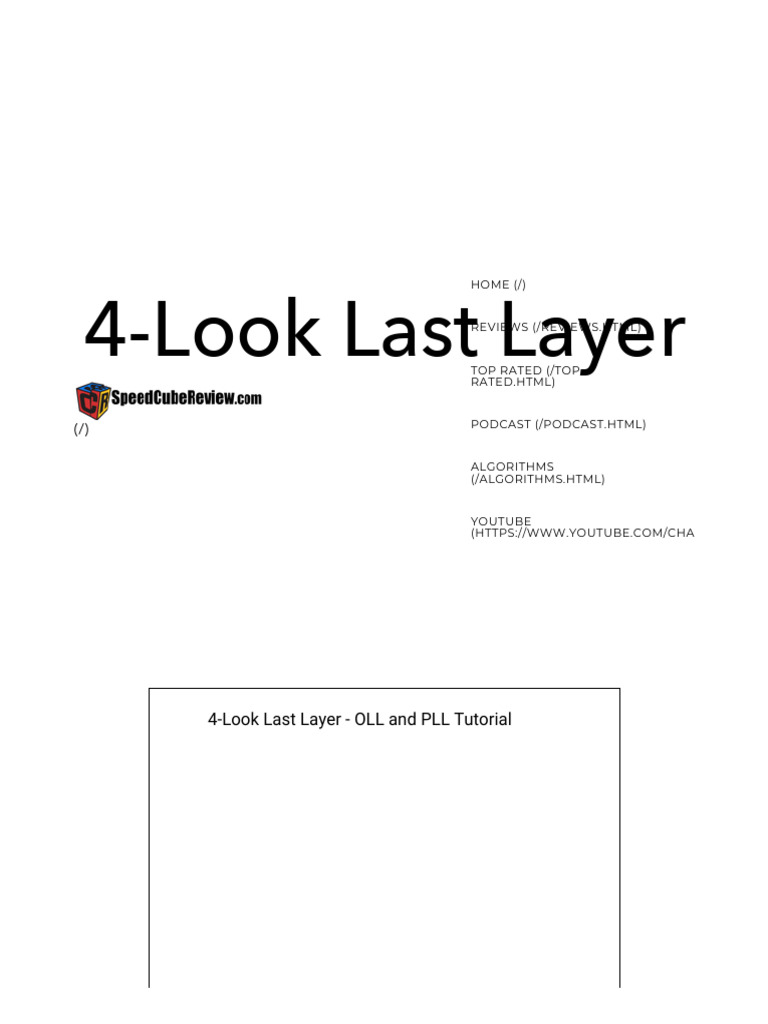 4-Look Last Layer OLL & PLL Guide | PDF | Logic Puzzles | Recreational ...