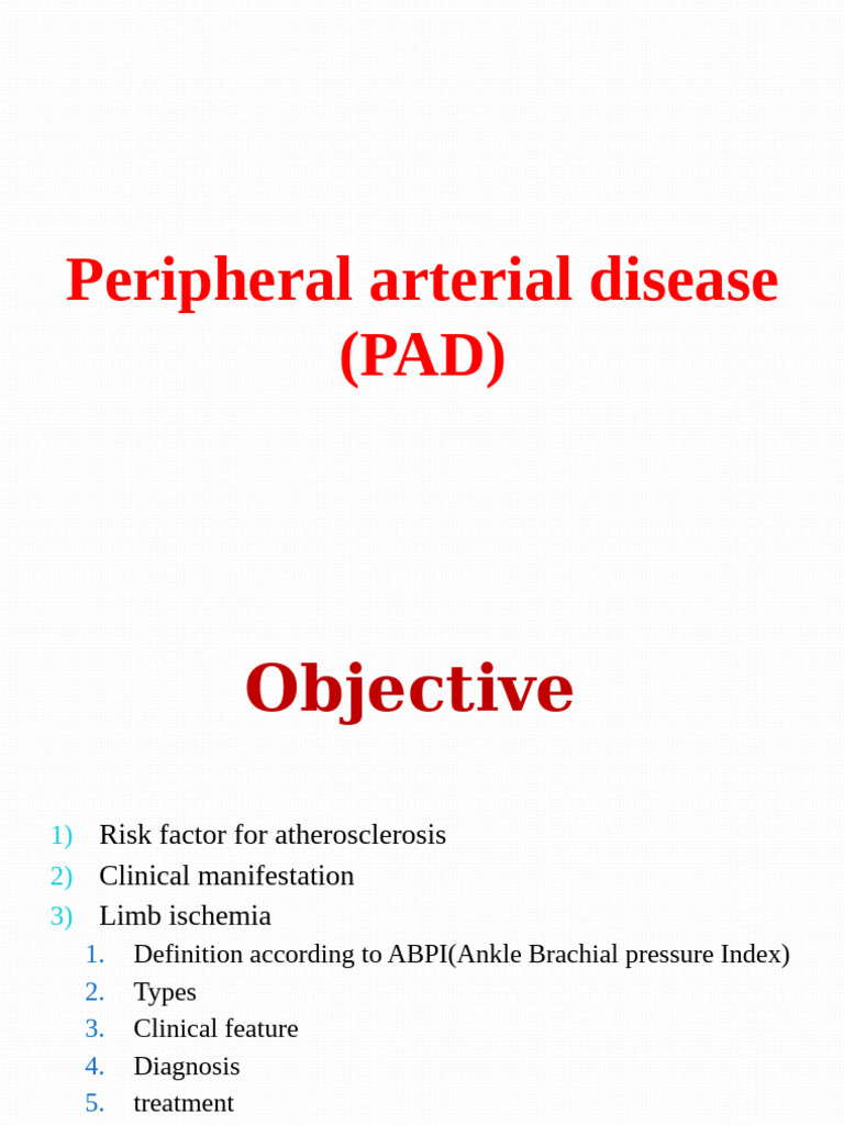 Understanding Peripheral Arterial Disease | PDF | Ischemia ...
