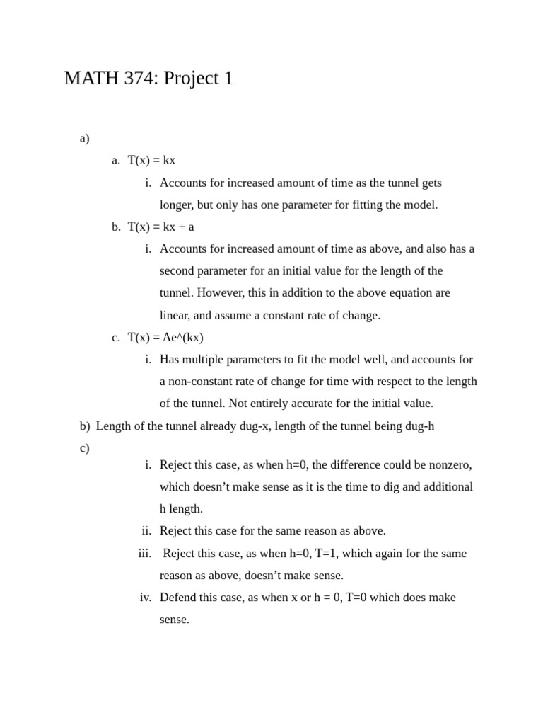 MATH_374_Project1 | PDF | Mathematics | Applied Mathematics