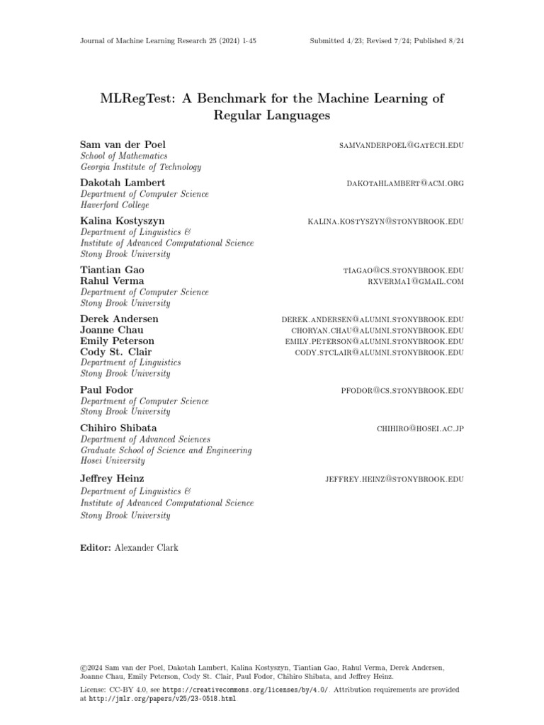 Mlregtest: A Benchmark For The Machine Learning of Regular Languages ...