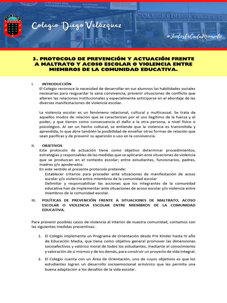 Protocolo de Prevencion y Actuacion Frente A Maltrato y Acoso Escolar o ...