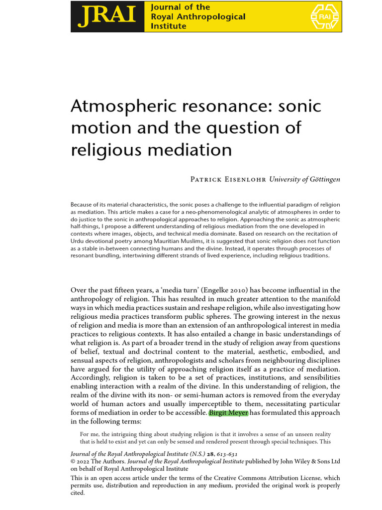 Eisenlohr - Atmospheric Resonance Sonic Motion and The Question of ...