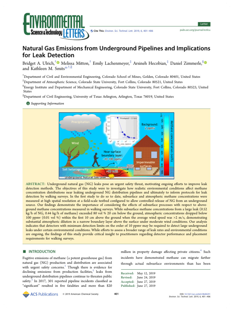 Underground Gas Leak Detection Study | PDF | Natural Gas | Methane