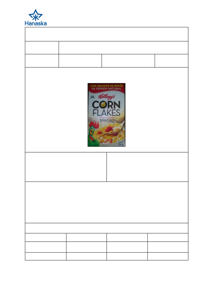 Ficha Técnica Cereal C.Flake 350g | PDF | Cereales