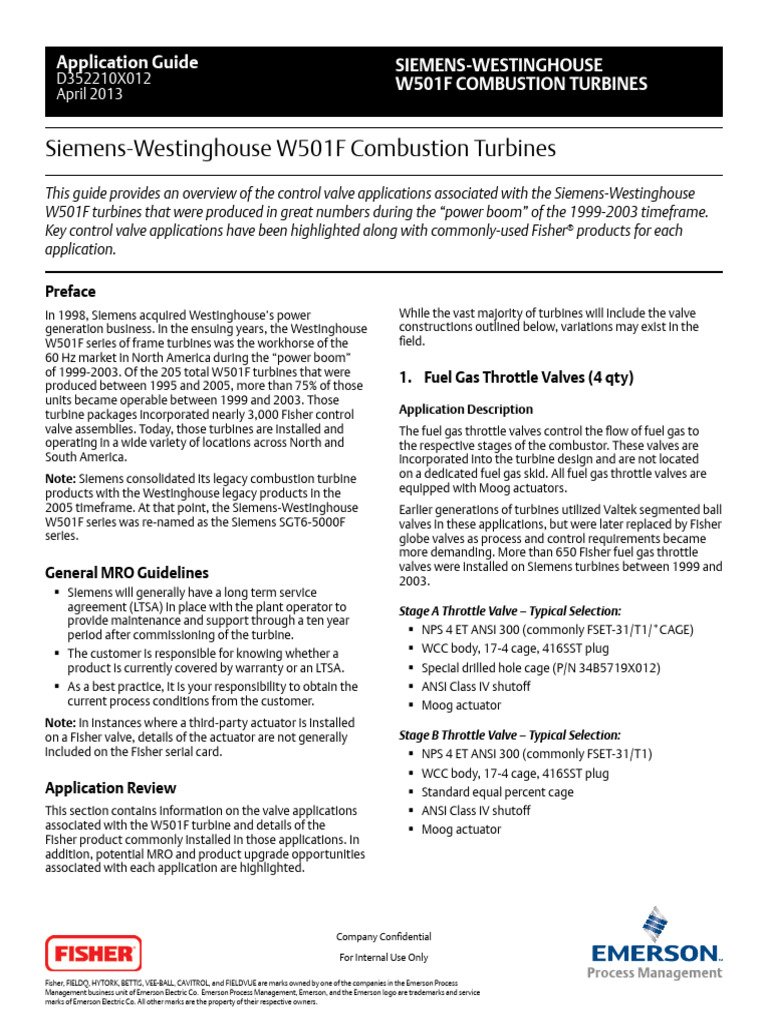 Siemens-Westinghouse W501F Turbine Guide | PDF | Valve | Pump
