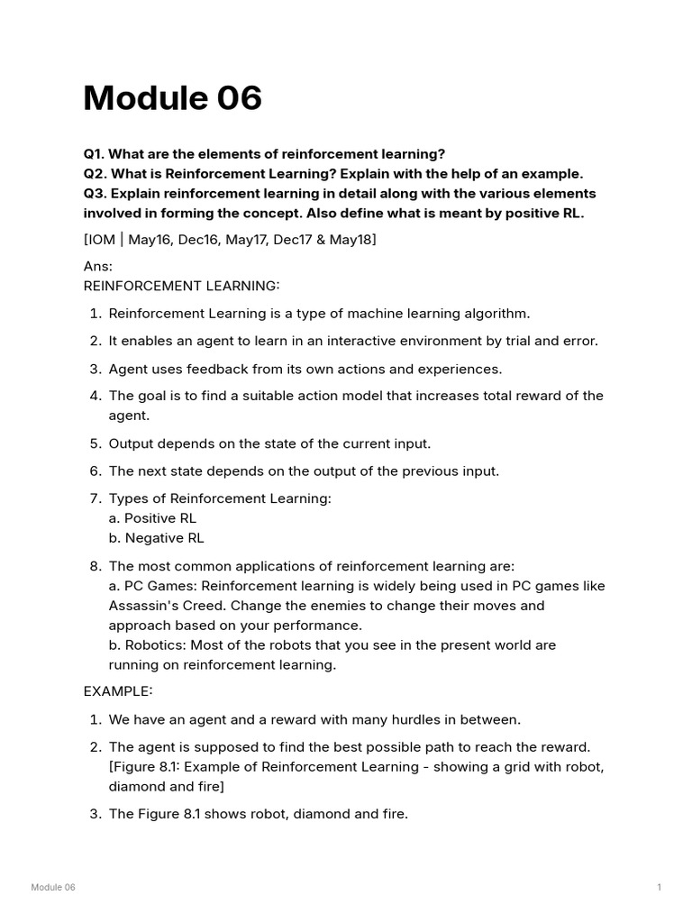 Understanding Reinforcement Learning Elements | PDF | Applied ...