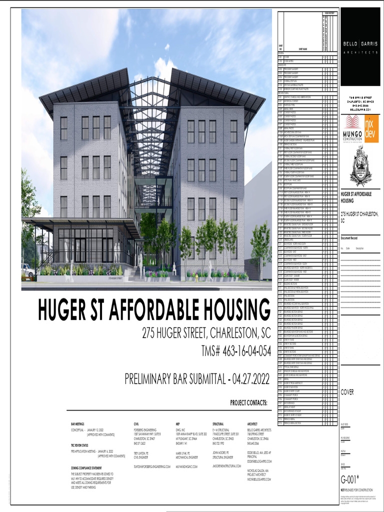 02 - 275 Huger - Architectural - Preliminary BAR | PDF | Buildings And ...