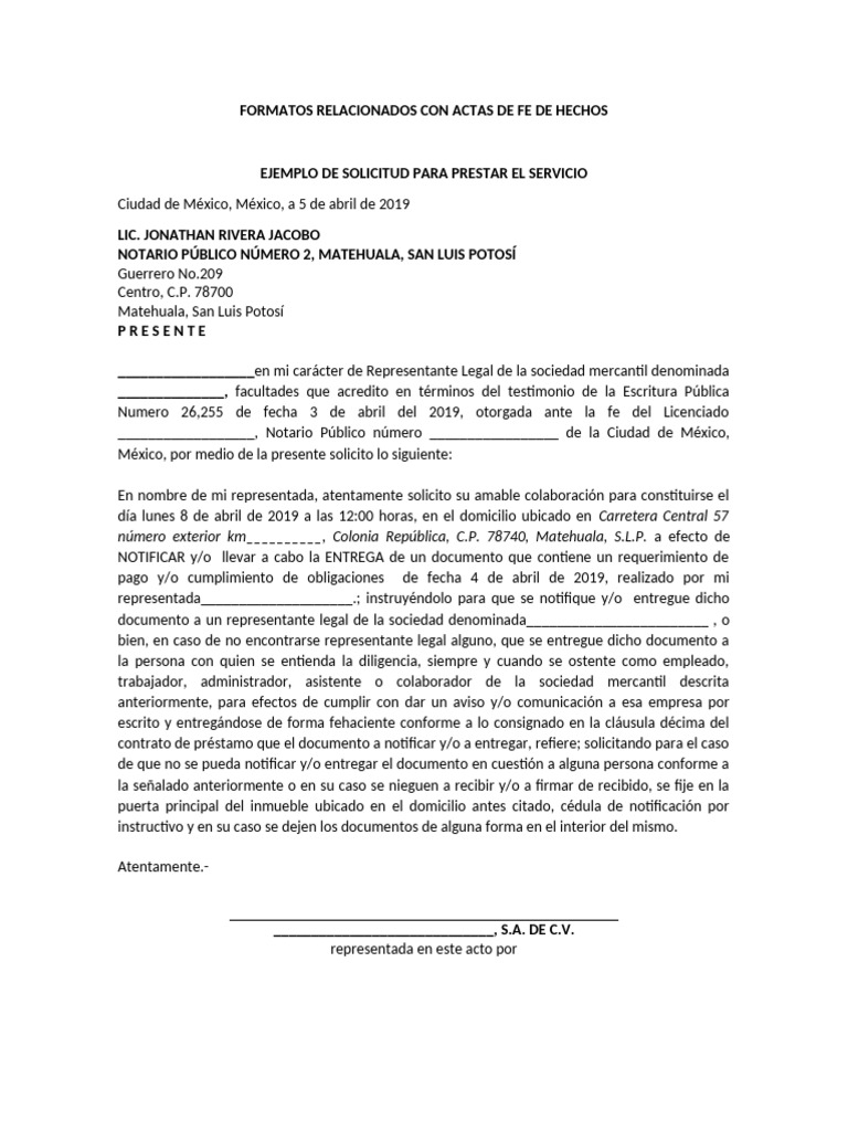 Acta de Notificación y Fe de Hechos | PDF | Ley común