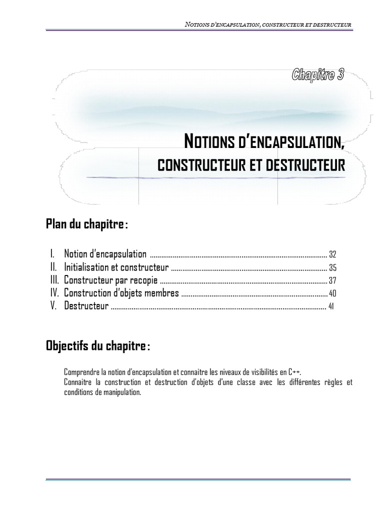 Encapsulation et Constructeurs en C++ | PDF | Interface (Informatique ...