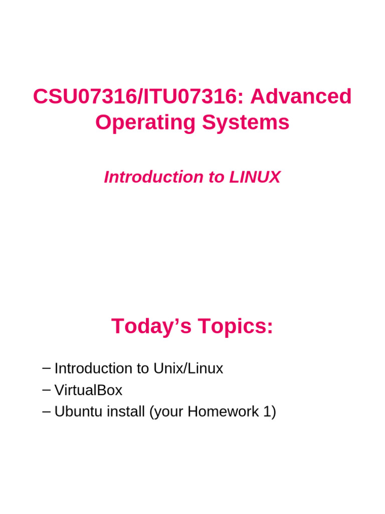 Linux-Lecture1 113607 | PDF | Unix | Computer File