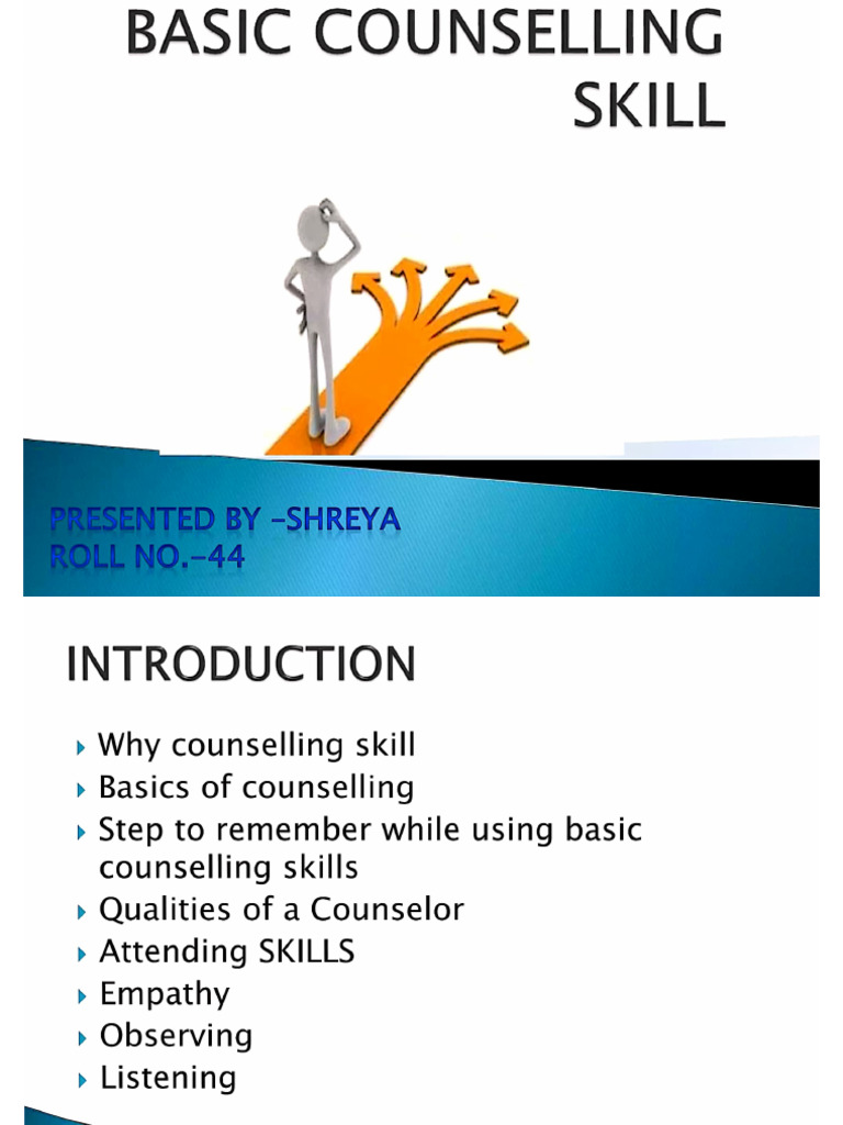 Basic counseling skills pdf