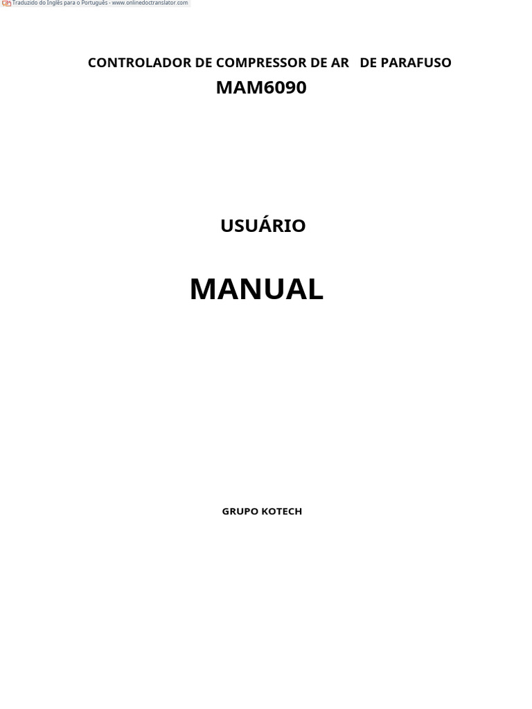 Controlador de Compressor MAM6090 | PDF | Potência (Física) | Motores