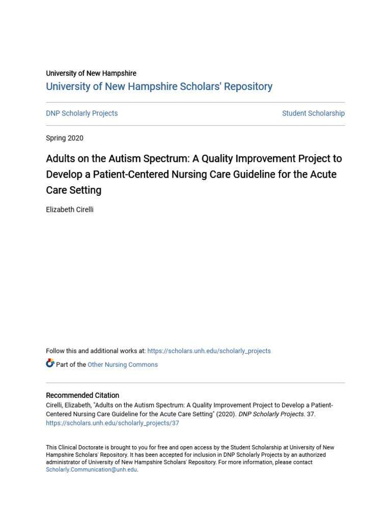 Nursing Guidelines for Autism Care | PDF | Autism Spectrum | Diseases ...