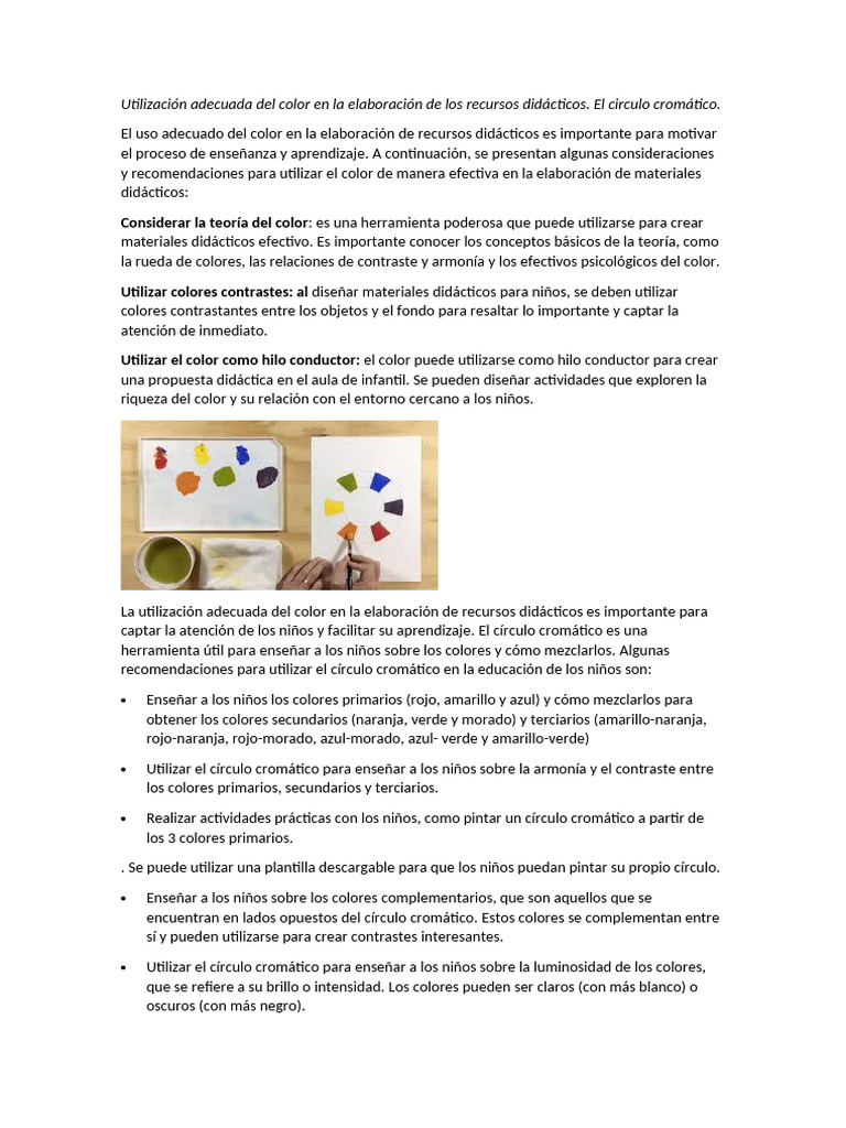 Tema 1 y Tema 2 | PDF | Color | Enseñando
