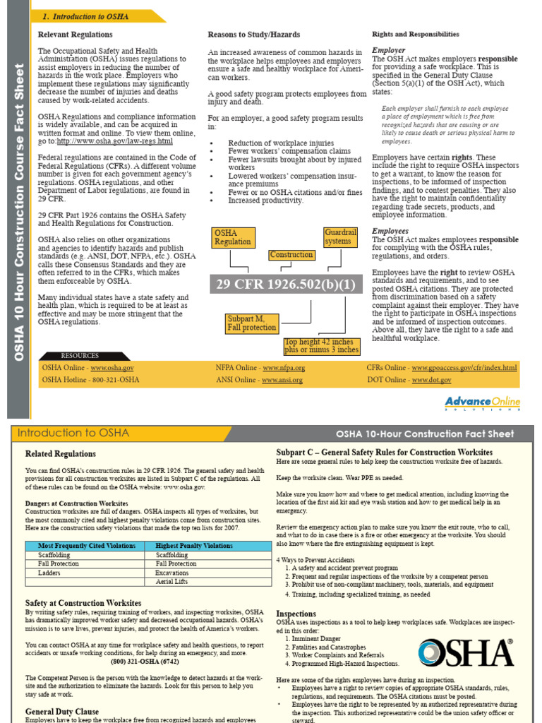 Ao Osha30 Const m02 p1 s1 | PDF | Occupational Safety And Health ...