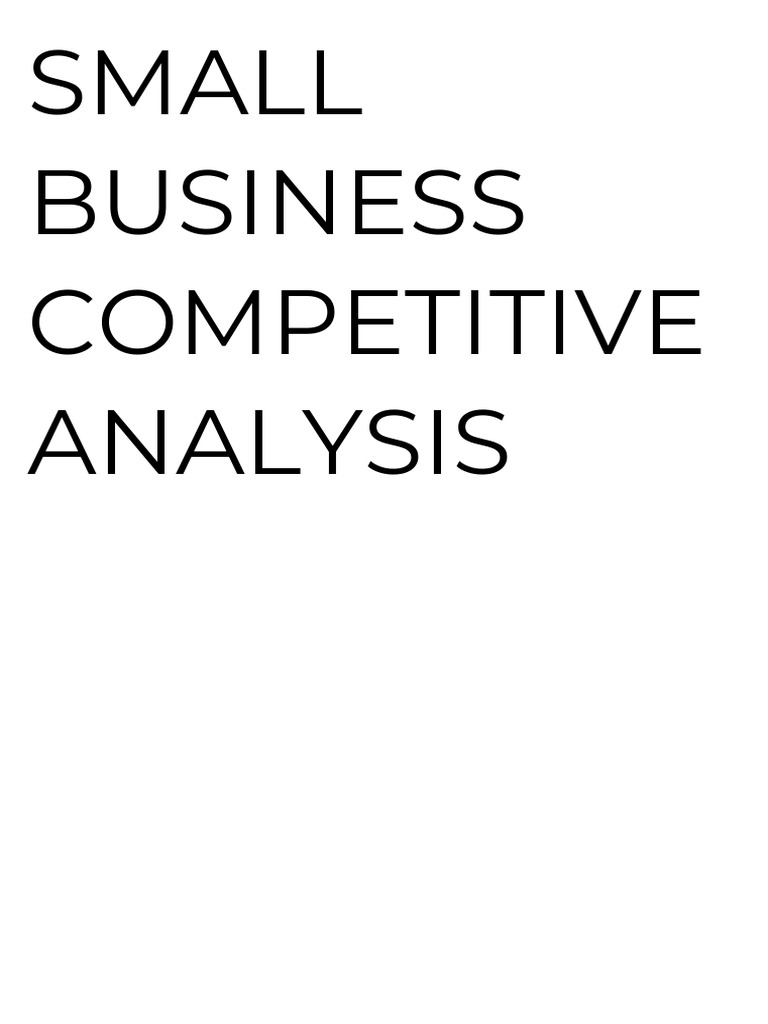 Picture of Small Business Competitive Analysis | PDF