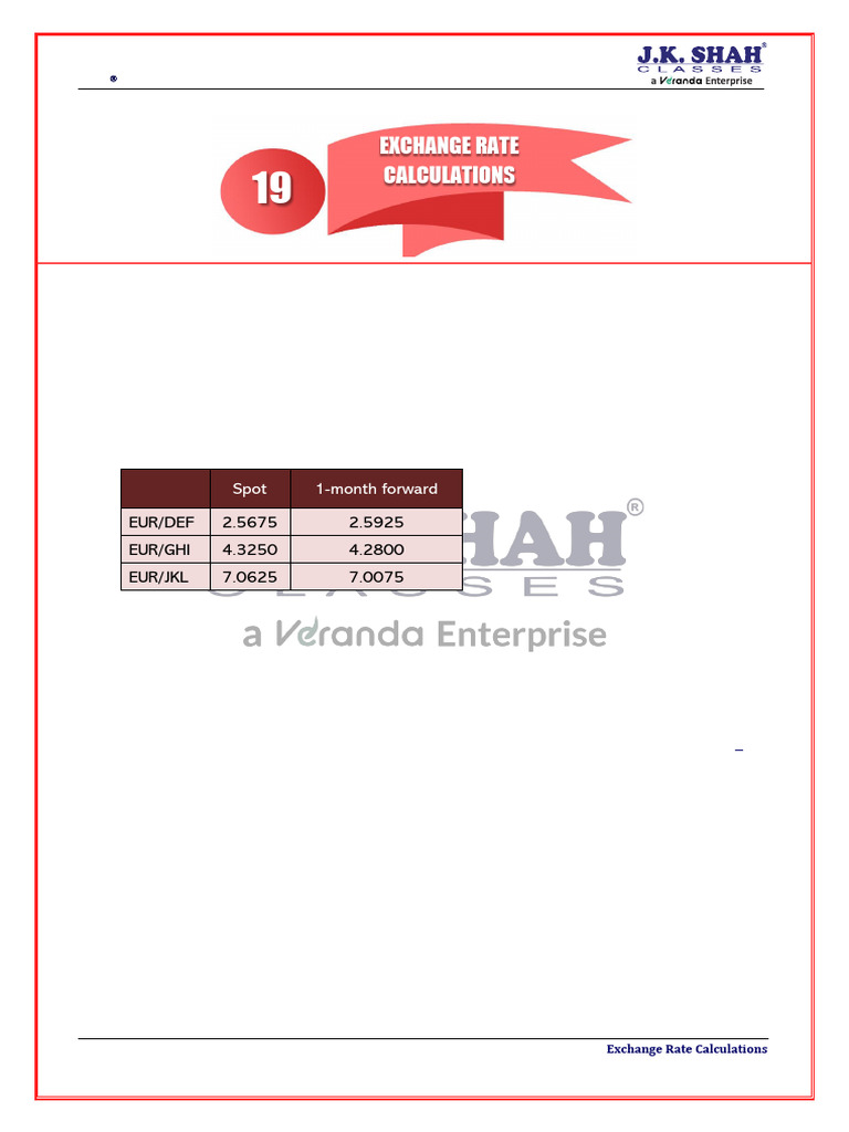 Reading 19 Exchange Rate Calculations 1 | PDF | Exchange Rate ...