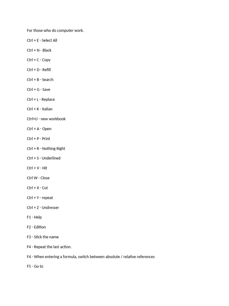 short-cut-keys-pdf-spreadsheet-computing