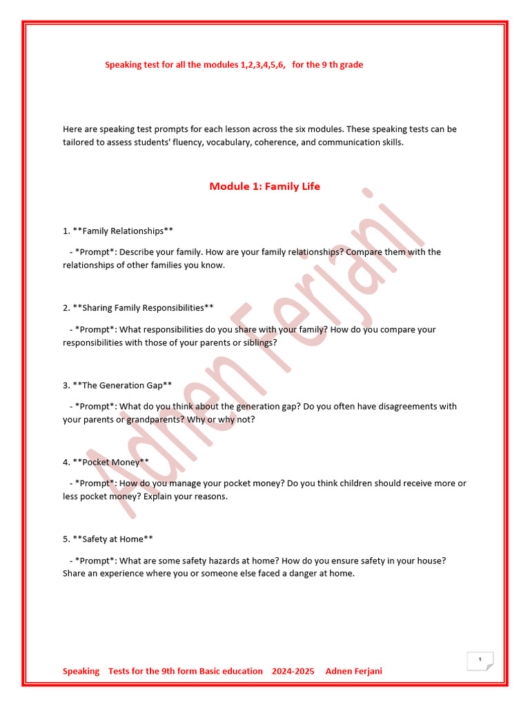 9th Grade Speaking Test Prompts | PDF | Climate Change | Human ...