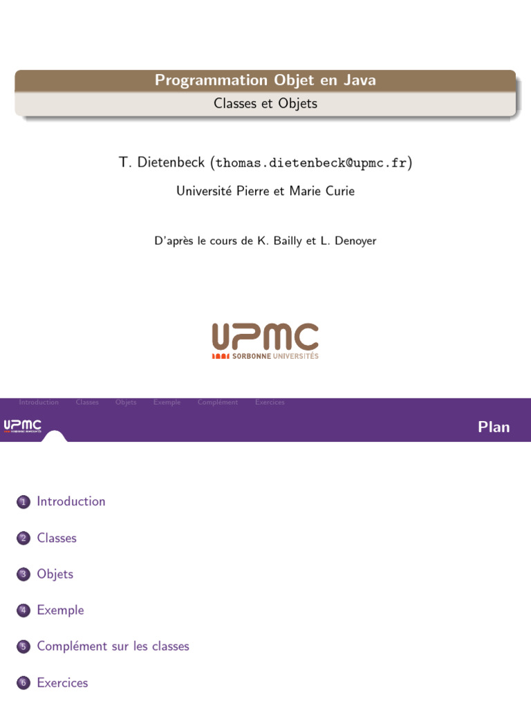 Programmation Orientée Objet en Java | PDF | Classe (informatique ...