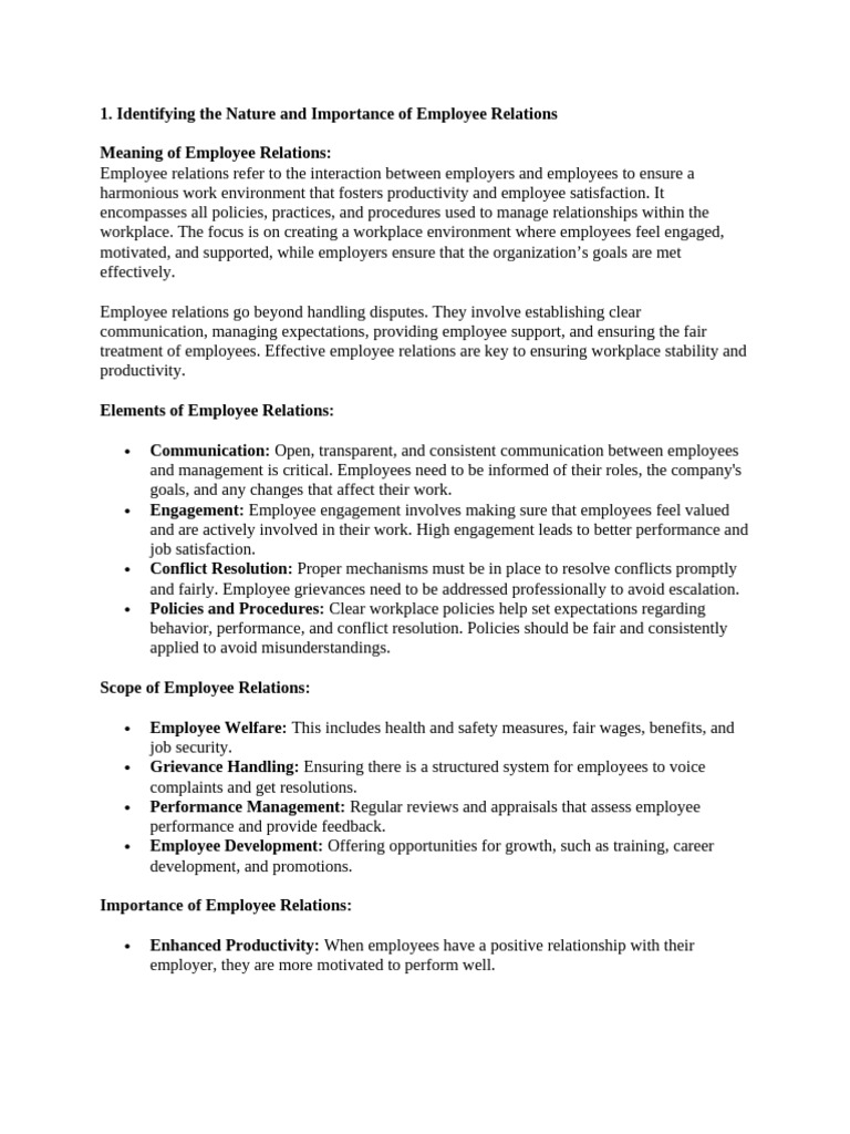 l6 Employee Relations Notes | PDF | Employment | Trade Union