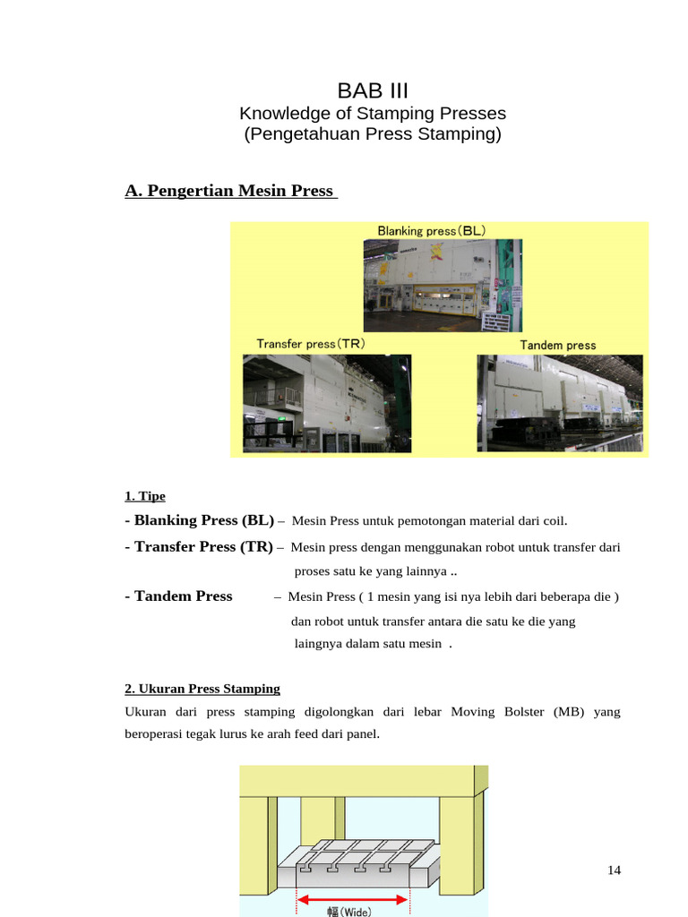 Bab III. Pengetahuan Tentang Press Stamping | PDF