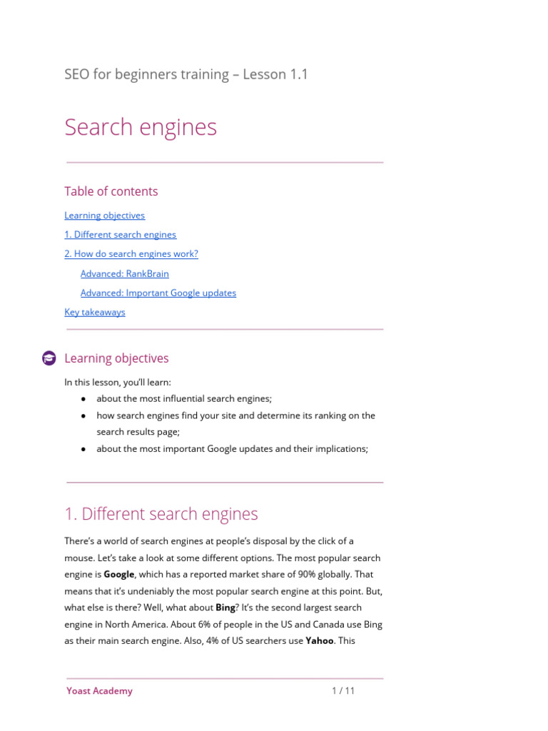 SEO Basics: Understanding Search Engines | PDF | Search Engine ...
