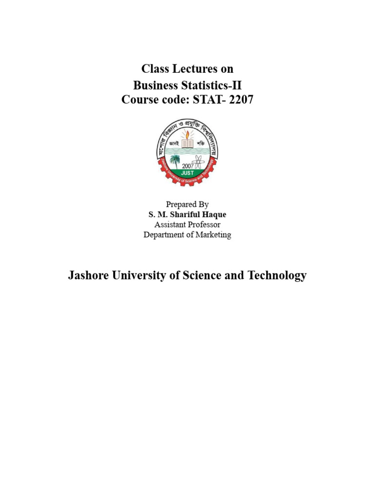 Business STAT 2 Class Lectures | PDF | Sampling (Statistics) | Level Of ...