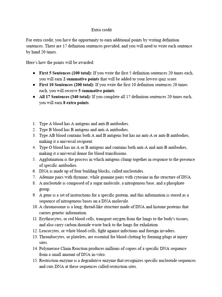 Extra Credit | PDF | Dna | Nucleic Acid Sequence