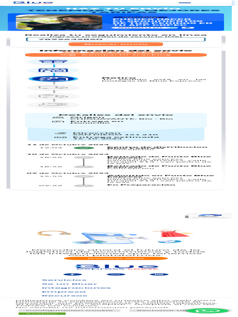 Seguimiento de Envío Blue Express Chile | PDF